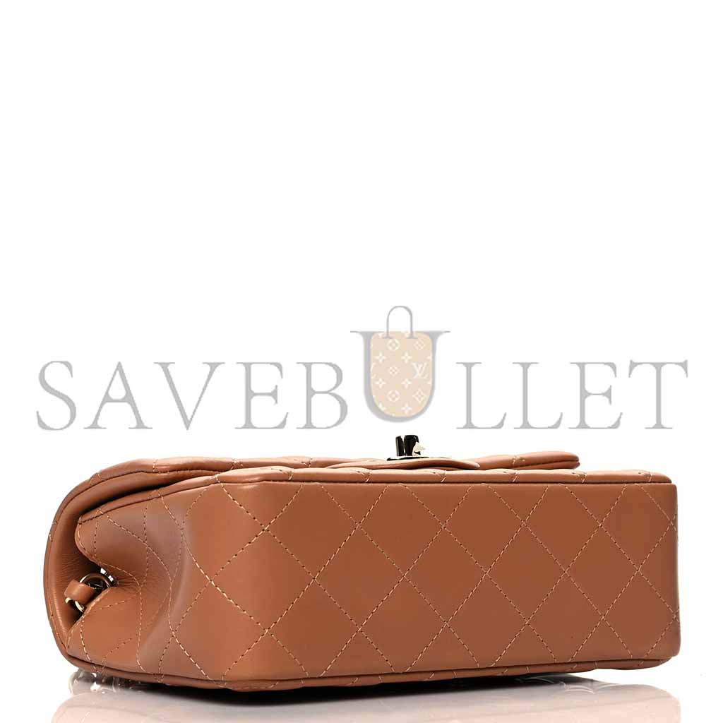 Ch*el lambskin quilted mini rectangular flap brown as1116 (20*13*6cm)